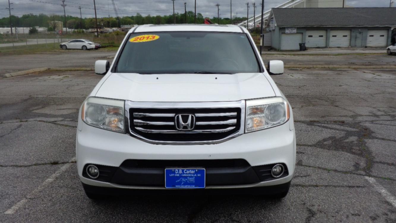 2013 WHITE /GRAY Honda Pilot EX-L 2WD 5-Spd AT (5FNYF3H53DB) with an 3.5L V6 SOHC 24V engine, 5-Speed Automatic transmission, located at 2812 White Horse Road, Greenville, SC, 29611, (864) 269-1711, 34.808655, -82.434776 - 3.5L V6 ENGINE,ALLOY WHEELS,ANTI LOCK BRAKES,ANTI THEFT SYSTEM,TILT/REACH STEERING,A/C, 2 ZONE A/C CLIMATE CONTROL,DUAL A/C,DUAL AIRBAGS,FRONT/REAR SIDE AIRBAGS,BODY COLOR BUMPERS,MIRRORS,AND DOOR HANDLES,CRUISE CONTROL,AUTOMATIC HEADLIGHTS,FOG LIGHTS,USB/AUX OUTLET,LIT VANITY MIRRORS,TRACTION CONTR - Photo #1